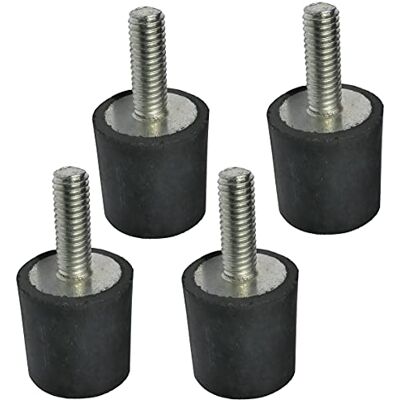 AERZETIX Set van 4 stuks Anti-vibratie ronde voeten M6 schroefdraad Ø20 mm H:20 mm Shore hardheid 40 ±5 rubber en staal belasting 160N C48838 AERZETIX Set van 4 stuks Anti-vibratie ronde voeten M6 schroefdraad Ø20 mm H:20 mm Shore hardheid 40 ±5 rubber en staal belasting 160N C48838