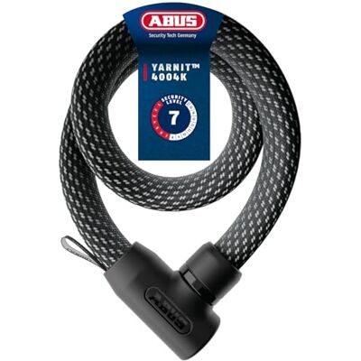 ABUS Kettingslot YARNIT 4004K, lengte 110 cm, zwart Gebreid fietsslot, anti-pick-cilinder, automatische vergrendeling, lakbescherming ABUS Kettingslot YARNIT 4004K, lengte 110 cm, zwart Gebreid fietsslot, anti-pick-cilinder, automatische vergrendeling, lakbescherming