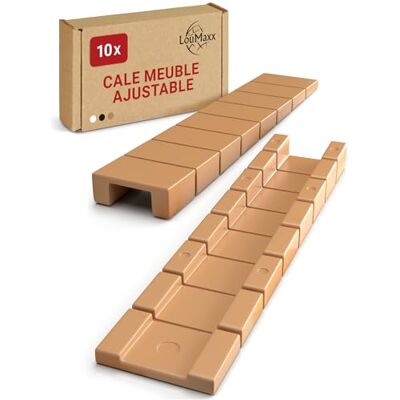 LouMaxx Set van 10 meubelwiggen 8 x 20 x 100 mm beige kunststof wiggen met geïntegreerde breekpunten LouMaxx Set van 10 meubelwiggen 8 x 20 x 100 mm beige kunststof wiggen met geïntegreerde breekpunten
