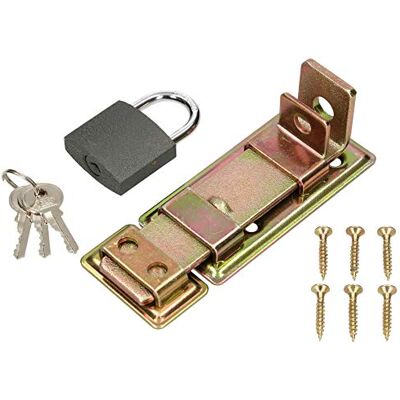 KOTARBAU ® Slotslot 130 mm recht + stevig hangslot, geel verzinkt universeel KOTARBAU ® Slotslot 130 mm recht + stevig hangslot, geel verzinkt universeel