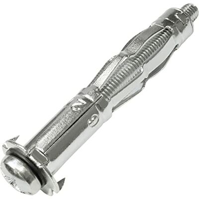 AERZETIX C57489 10 stuks expansiepluggen Ø 12 x 65 mm voor gipsplaten holle metalen behuizing met M6 schroeven gipsplaatbevestiging kleur zilver AERZETIX C57489 10 stuks expansiepluggen Ø 12 x 65 mm voor gipsplaten holle metalen behuizing met M6 schroeven gipsplaatbevestiging kleur zilver