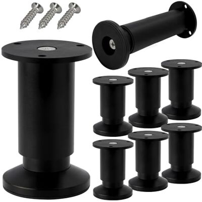 Stahlia Meubelpoten, set van 8 verstelbare meubelpoten, matzwart, hoogte 12 cm, diameter 38 mm, belastbaar tot 250 kg, voor bank, bed, kast, bank, buffet, commode Stahlia Meubelpoten, set van 8 verstelbare meubelpoten, matzwart, hoogte 12 cm, diameter 38 mm, belastbaar tot 250 kg, voor bank, bed, kast, bank, buffet, commode