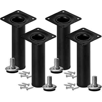 Stahlia Set van 4 verstelbare meubelpoten, belastbaar tot 50 kg, stalen buizen, rond, zwart, hoogte 50 cm Stahlia Set van 4 verstelbare meubelpoten, belastbaar tot 50 kg, stalen buizen, rond, zwart, hoogte 50 cm