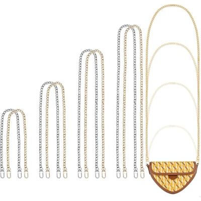 Wekuw 8 stuks handtassen kettingen 40/60/80/120 cm met handgrepen voor handtassen en handtassen, zilver/goud Wekuw 8 stuks handtassen kettingen 40/60/80/120 cm met handgrepen voor handtassen en handtassen, zilver/goud