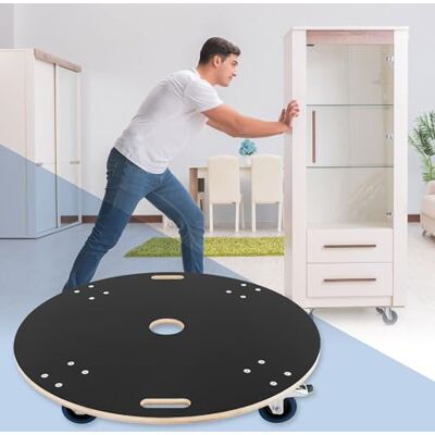 ECD Germany Ronde transportwagen Ø 87 cm x 14,5 cm met zeefdrukplaat, maximale belasting 800 kg, 4 draaibare wielen, waarvan 2 met remmen, CNC multiplex, meubelroller ECD Germany Ronde transportwagen Ø 87 cm x 14,5 cm met zeefdrukplaat, maximale belasting 800 kg, 4 draaibare wielen, waarvan 2 met remmen, CNC multiplex, meubelroller