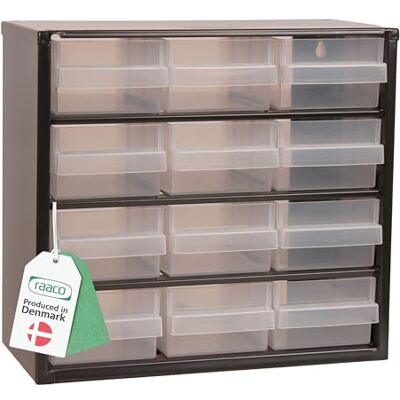 Raaco Ladevakken C6-12, stalen frame, 12 laden van kunststof, belasting 13 kg, 15 x 30,6 x 28,3 cm, wandmontage, voor opslag, garage en werkplaats, opslag van schroeven, werkplaats Casiers à Tiroirs C6-12: charge 13 kg, en acier. Pour organiser visseri Raaco Ladevakken C6-12, stalen frame, 12 laden van kunststof, belasting 13 kg, 15 x 30,6 x 28,3 cm, wandmontage, voor opslag, garage en werkplaats, opslag van schroeven, werkplaats Casiers à Tiroirs C6-12: charge 13 kg, en acier. Pour organiser visseri