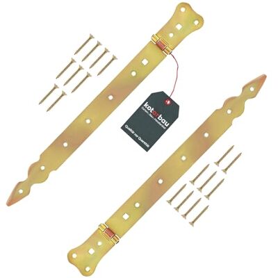 KOTARBAU ® Set van 2 deurscharnieren, deurscharnieren, deurscharnieren, verzinkt roestvrij scharnieren, robuust (350 mm, geel) KOTARBAU ® Set van 2 deurscharnieren, deurscharnieren, deurscharnieren, verzinkt roestvrij scharnieren, robuust (350 mm, geel)