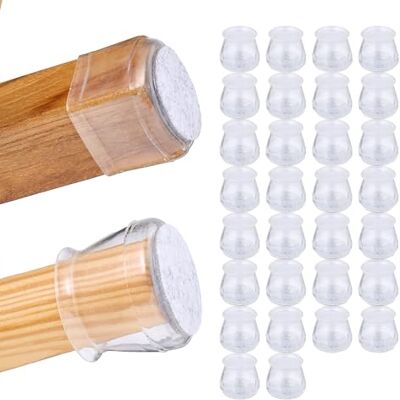 Relaxdays 32 stuks stoelpootglijders, vilten doppen, meubels, ronde glijders, voorkomt krassen, transparant Relaxdays 32 stuks stoelpootglijders, vilten doppen, meubels, ronde glijders, voorkomt krassen, transparant