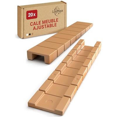 LouMaxx 20 stuks meubelwiggen 8 x 20 x 100 mm beige kunststof wiggen met geïntegreerde breekpunten LouMaxx 20 stuks meubelwiggen 8 x 20 x 100 mm beige kunststof wiggen met geïntegreerde breekpunten