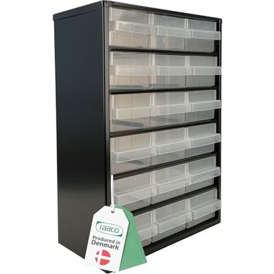 Raaco Ladekasten C9-18, belasting 20 kg, wandmontage, kunststof Ladekasten C9-18: belasting 20 kg, gemaakt van staal. Voor het organiseren van schroeven en kleine onderdelen in de Raaco Ladekasten C9-18, belasting 20 kg, wandmontage, kunststof Ladekasten C9-18: belasting 20 kg, gemaakt van staal. Voor het organiseren van schroeven en kleine onderdelen in de
