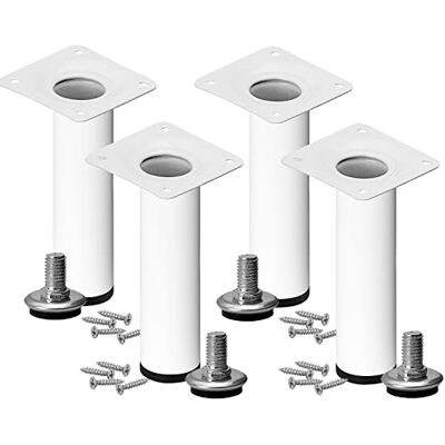 Stahlia Set van 4 verstelbare meubelpoten, belastbaar tot 50 kg, ronde tafelpoten, wit, hoogte 6 cm Stahlia Set van 4 verstelbare meubelpoten, belastbaar tot 50 kg, ronde tafelpoten, wit, hoogte 6 cm