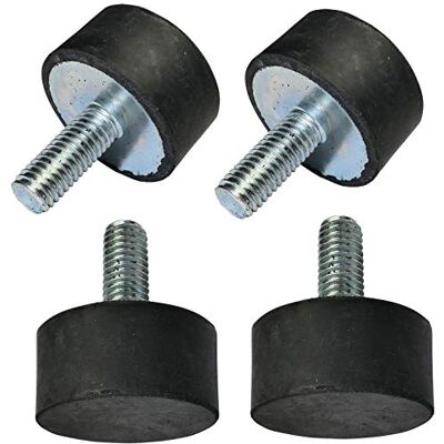 AERZETIX Set van 4 – isolerende anti-trillingsvoetjes – schroefdraad M8 – Ø 30 mm H 15 mm – hardheid Shore 40 ± 5 – rubber en staal – belasting 530N 54 kg x 4 – zwart en zilver – C47680 AERZETIX Set van 4 – isolerende anti-trillingsvoetjes – schroefdraad M8 – Ø 30 mm H 15 mm – hardheid Shore 40 ± 5 – rubber en staal – belasting 530N 54 kg x 4 – zwart en zilver – C47680