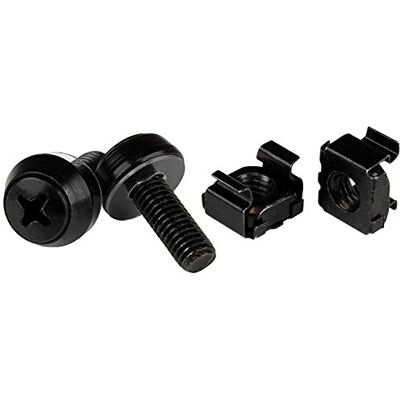 StarTech .com M6 Kooimoer, M6 schroeven, 50 stuks, kooimoeren en M6x12 montageschroeven voor rack en serverkast, zwart (CABSCREWM6B) StarTech .com M6 Kooimoer, M6 schroeven, 50 stuks, kooimoeren en M6x12 montageschroeven voor rack en serverkast, zwart (CABSCREWM6B)