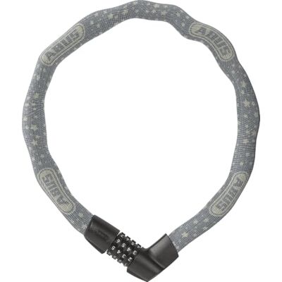 ABUS Tresor 1385/75 Grey Star kettingslot, cijferslot van gehard staal, 6 mm dikke vierkante ketting, veiligheidsniveau 6-75 cm, grijs ABUS Tresor 1385/75 Grey Star kettingslot, cijferslot van gehard staal, 6 mm dikke vierkante ketting, veiligheidsniveau 6-75 cm, grijs