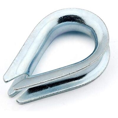 Constrabo Set van 10 kabelschoenen 6 mm DIN 6899 B Gegalvaniseerde staalkabelschoenen Stalen kabelschoen, kabelschoen, kabelschoen, kabeloog voor draad, staalkabel, kabel Constrabo Set van 10 kabelschoenen 6 mm DIN 6899 B Gegalvaniseerde staalkabelschoenen Stalen kabelschoen, kabelschoen, kabelschoen, kabeloog voor draad, staalkabel, kabel