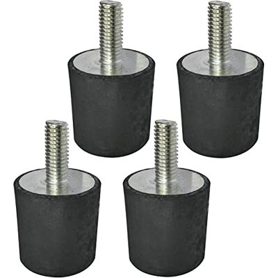 AERZETIX Set van 4 stuks Anti-vibratie isolerende ronde voetpoten M8 schroefdraad Ø30 mm H : 30 mm Shore hardheid 70 ±5 rubber en staal belasting 571N C48883 AERZETIX Set van 4 stuks Anti-vibratie isolerende ronde voetpoten M8 schroefdraad Ø30 mm H : 30 mm Shore hardheid 70 ±5 rubber en staal belasting 571N C48883
