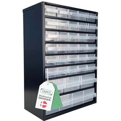 Raaco Ladekasten C9-34, belasting 26 kg, wandmontage, kunststof Ladekasten C9-34: belasting 26 kg, van staal. Voor het organiseren van schroeven en kleine onderdelen in de werkplaats Raaco Ladekasten C9-34, belasting 26 kg, wandmontage, kunststof Ladekasten C9-34: belasting 26 kg, van staal. Voor het organiseren van schroeven en kleine onderdelen in de werkplaats