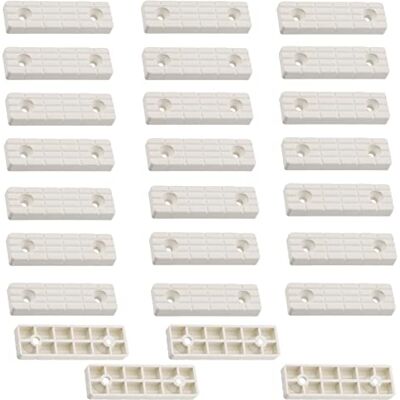 AERZETIX C65816 Set van 25 meubelglijders/poten 56 x 16 x 7 mm van kunststof om te schroeven rechthoekig Kleur wit Tafel comfortabele kast bed hoekbeschermer vloerbescherming hoogte AERZETIX C65816 Set van 25 meubelglijders/poten 56 x 16 x 7 mm van kunststof om te schroeven rechthoekig Kleur wit Tafel comfortabele kast bed hoekbeschermer vloerbescherming hoogte