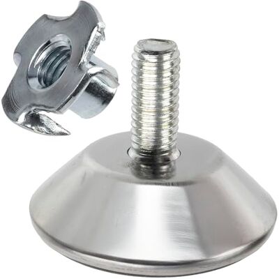 AERZETIX Set van 4 verstelbare meubelveren poten M8 Ø40 + 4 klauwmoeren M8 x 11 voor het nivelleren en in hoogte verstellen van houten meubels AERZETIX Set van 4 verstelbare meubelveren poten M8 Ø40 + 4 klauwmoeren M8 x 11 voor het nivelleren en in hoogte verstellen van houten meubels