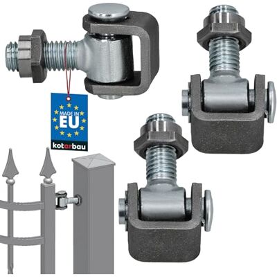 KOTARBAU ® 2 stuks deurscharnieren M12 S235JR verstelbaar verzinkt staal zilver KOTARBAU ® 2 stuks deurscharnieren M12 S235JR verstelbaar verzinkt staal zilver