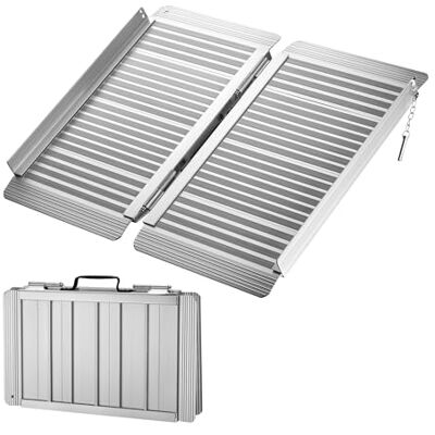 WilTec Rolstoelhelling 1220 x 730 x 50 mm draagvermogen 270 kg van aluminium antislip profiel beweegbare oprijplaat voor rolstoel, gehandicapten, PMR WilTec Rolstoelhelling 1220 x 730 x 50 mm draagvermogen 270 kg van aluminium antislip profiel beweegbare oprijplaat voor rolstoel, gehandicapten, PMR