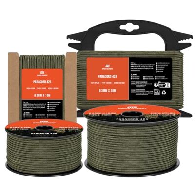 Manco Element Paracord 3 mm 15 m nylon touw 425 type II touw 3 strengen Zwart, koord, 100% nylon, 192 kg, draagvermogen, ideaal voor outdoor, camping, survival, armband, spoel Manco Element Paracord 3 mm 15 m nylon touw 425 type II touw 3 strengen Zwart, koord, 100% nylon, 192 kg, draagvermogen, ideaal voor outdoor, camping, survival, armband, spoel
