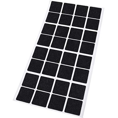 Adsamm ® 32 stuks viltglijders 25 x 25 mm zwart vierkant 1,5 mm van hoogwaardig vilt zelfklevend Adsamm ® 32 stuks viltglijders 25 x 25 mm zwart vierkant 1,5 mm van hoogwaardig vilt zelfklevend