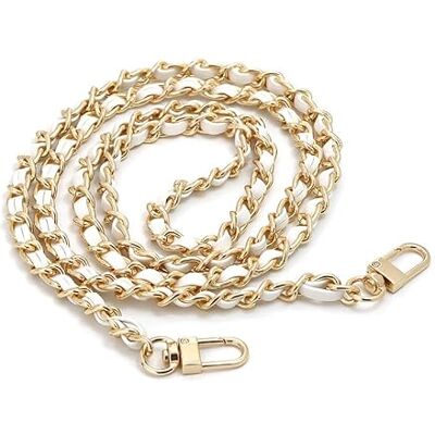 CCAIPU Handtasketting, gouden legering, verstelbare handtasketting, vervangende kettingen voor schoudertas 120 cm x 7,6 mm CCAIPU Handtasketting, gouden legering, verstelbare handtasketting, vervangende kettingen voor schoudertas 120 cm x 7,6 mm