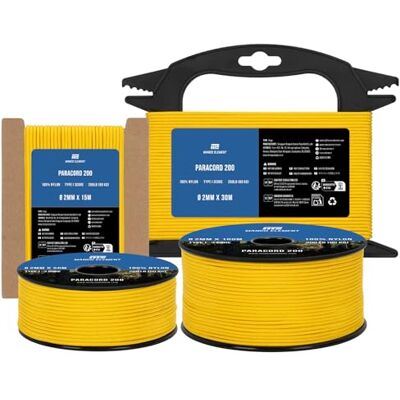 Manco Element Paracord 2 mm 50 m nylon touw 3 strengen type I koord 100% nylon, draagvermogen 90 kg / 200lbs, ideaal voor buiten, handwerk, camping, spoel Manco Element Paracord 2 mm 50 m nylon touw 3 strengen type I koord 100% nylon, draagvermogen 90 kg / 200lbs, ideaal voor buiten, handwerk, camping, spoel