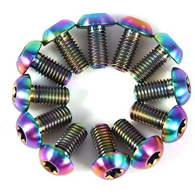 VGEBY1 12 stuks T25 Torx Bouten Schroeven Bevestiging Hoofd Fiets Titanium Legering Schijfrem Rotorbouten (M5x10-Kleurrijk) VGEBY1 12 stuks T25 Torx Bouten Schroeven Bevestiging Hoofd Fiets Titanium Legering Schijfrem Rotorbouten (M5x10-Kleurrijk)