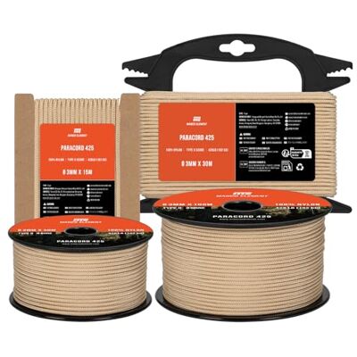 Manco Element Paracord 3 mm 15 m nylon touw 425 type II touw 3 strengen Zwart, koord, 100% nylon, 192 kg / 425lbs, draagvermogen, ideaal voor outdoor, camping, survival, armband, spoel Manco Element Paracord 3 mm 15 m nylon touw 425 type II touw 3 strengen Zwart, koord, 100% nylon, 192 kg / 425lbs, draagvermogen, ideaal voor outdoor, camping, survival, armband, spoel