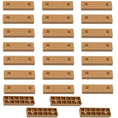 AERZETIX C65809 set van 25 meubelglijders / poten 56 x 16 x 7 mm van kunststof om rechthoekig te schroeven beukenkleur comfortabele kast tafel bed hoek accessoires bescherming vloer hoogte AERZETIX C65809 set van 25 meubelglijders / poten 56 x 16 x 7 mm van kunststof om rechthoekig te schroeven beukenkleur comfortabele kast tafel bed hoek accessoires bescherming vloer hoogte