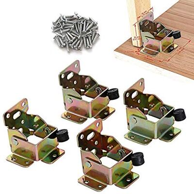 TopDirect Set van 4 opvouwbare ijzeren houders voor bedtafel, stoel, bed, zelfborgende scharnieren met schroeven TopDirect Set van 4 opvouwbare ijzeren houders voor bedtafel, stoel, bed, zelfborgende scharnieren met schroeven