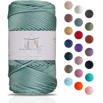 Makromecity Macramégaren 2 mm x 115 m van hoogwaardig polyester Voor handwerk, huisdecoratie, tafelbord, handtas, fopspeenketting 20 kleuren Makromecity Macramégaren 2 mm x 115 m van hoogwaardig polyester Voor handwerk, huisdecoratie, tafelbord, handtas, fopspeenketting 20 kleuren