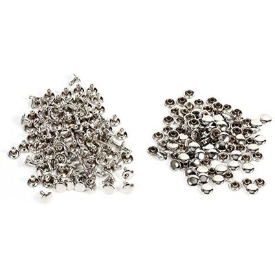 Walfront Lederen klinknagels met dubbele dop voor lederreparatie en decoratie Metalen buisnagelset 8 × 8 mm Tassen en schoenen reparatie (zilver) Walfront Lederen klinknagels met dubbele dop voor lederreparatie en decoratie Metalen buisnagelset 8 × 8 mm Tassen en schoenen reparatie (zilver)