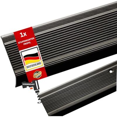 Floordirekt Traprandprofiel aluminium L-vorm, 1 stuk, 90 x 3,5 x 3 cm, voorgeboord, brons, voor parket en laminaat, montagemateriaal inbegrepen, integraal trapneusprofiel Floordirekt Traprandprofiel aluminium L-vorm, 1 stuk, 90 x 3,5 x 3 cm, voorgeboord, brons, voor parket en laminaat, montagemateriaal inbegrepen, integraal trapneusprofiel
