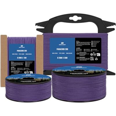 Manco Element Paracord 2 mm 50 m nylon touw 3 strengen type I koord 100% nylon, draagvermogen 90 kg / 200lbs, ideaal voor buiten, handwerk, camping, spoel Manco Element Paracord 2 mm 50 m nylon touw 3 strengen type I koord 100% nylon, draagvermogen 90 kg / 200lbs, ideaal voor buiten, handwerk, camping, spoel