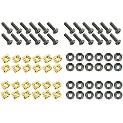 Adam Hall 5928M24AH schroeven M6 x 20 mm met kooimoer/sluitring, vervormbaar, in zak, 24 stuks Adam Hall 5928M24AH schroeven M6 x 20 mm met kooimoer/sluitring, vervormbaar, in zak, 24 stuks