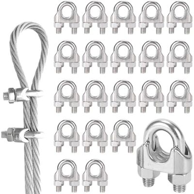 YOYEAH 20 stuks 4 mm stalen kabelbinders 304 roestvrij staal voor het bevestigen van touwen stalen kabelverbinding voor schaduwzeilen, waslijnen, banners YOYEAH 20 stuks 4 mm stalen kabelbinders 304 roestvrij staal voor het bevestigen van touwen stalen kabelverbinding voor schaduwzeilen, waslijnen, banners