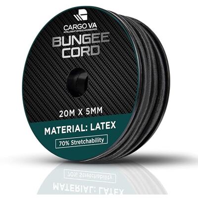 CARGO VA Intelligent Vehicle Accessories CargoVA Rubberen touw 5 mm 20 m zwart 70% rekbaar weerbestendig elastisch touw voor aanhangers, zonnezeil, zeil enz CARGO VA Intelligent Vehicle Accessories CargoVA Rubberen touw 5 mm 20 m zwart 70% rekbaar weerbestendig elastisch touw voor aanhangers, zonnezeil, zeil enz