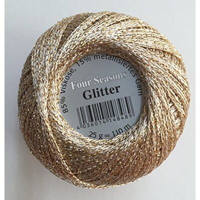 Gründl Haakgaren glitter goud, zilver, brons, antraciet, 25 g, glittergaren (09 champagne) Gründl Haakgaren glitter goud, zilver, brons, antraciet, 25 g, glittergaren (09 champagne)