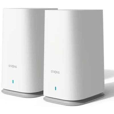 Strong MESHKIT2100 Atria WiFi 5 Mesh systeem voor thuis: dekking 200m2. Meer schaduwzones. Verhoog je wifi tot 2100 Mbps. 2 Gigabit Ethernet-poorten. Compatibel met internetbox operators. Strong MESHKIT2100 Atria WiFi 5 Mesh systeem voor thuis: dekking 200m2. Meer schaduwzones. Verhoog je wifi tot 2100 Mbps. 2 Gigabit Ethernet-poorten. Compatibel met internetbox operators.