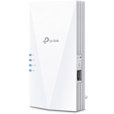 TP-Link RE780X WiFi 6 WLAN AX3000 versterker (Dual Band 2402 Mbit/s 5 GHz + 574 Mbit/s 2,4 GHz, MU-MIMO, Gigabit poort, compatibel met alle wifi-routers) TP-Link RE780X WiFi 6 WLAN AX3000 versterker (Dual Band 2402 Mbit/s 5 GHz + 574 Mbit/s 2,4 GHz, MU-MIMO, Gigabit poort, compatibel met alle wifi-routers)