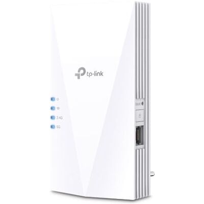 TP-Link RE500X WiFi 6 WiFi Versterker, WLAN Repeater AX1500, Dual band 1200MBit/s 5GHz en 300MBit/s 2,4GHz, Tri-Core 1,5 GHz CPU, Gigabit Port, compatibel met alle WLAN Router TP-Link RE500X WiFi 6 WiFi Versterker, WLAN Repeater AX1500, Dual band 1200MBit/s 5GHz en 300MBit/s 2,4GHz, Tri-Core 1,5 GHz CPU, Gigabit Port, compatibel met alle WLAN Router