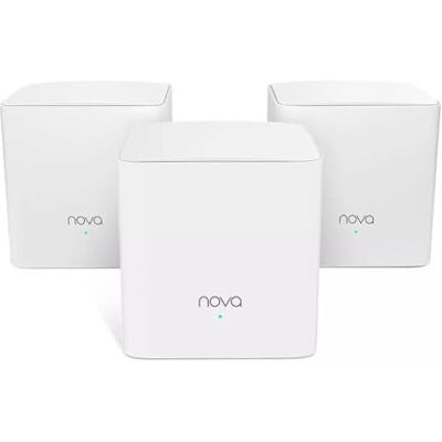 Tenda Nova MW5G (set van 3) echte dual-band mesh WLAN (tot 300 m², 6x gigabit poorten, AC1200, gigabit WAN, QoS, MU-MIMO, beamforming) vervangt routers, powerlines & repeaters, set van 3, wit Tenda Nova MW5G (set van 3) echte dual-band mesh WLAN (tot 300 m², 6x gigabit poorten, AC1200, gigabit WAN, QoS, MU-MIMO, beamforming) vervangt routers, powerlines & repeaters, set van 3, wit