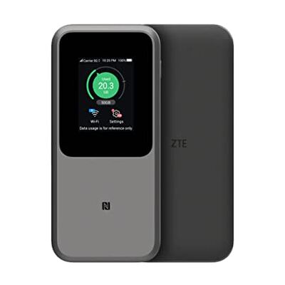 ZTE MU5120 – het krachtigste draagbare 5G wifi-toegangspunt, enorme 10.000 mAh batterij, 18 W omgekeerd opladen, NFC, 2,4 inch touchscreen, verbindt 64 apparaten – ontgrendelde simsleuf ZTE MU5120 – het krachtigste draagbare 5G wifi-toegangspunt, enorme 10.000 mAh batterij, 18 W omgekeerd opladen, NFC, 2,4 inch touchscreen, verbindt 64 apparaten – ontgrendelde simsleuf