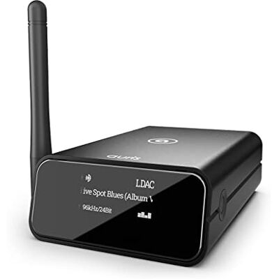 Auris Blume Pro Bluetooth 5.0 HiFi-muziekontvanger, Bluetooth-adapter met DAC, LDAC, AptX HD, OLED-display, optische coaxiale AUX-uitgang voor home stereo, AV-ontvanger of versterker Auris Blume Pro Bluetooth 5.0 HiFi-muziekontvanger, Bluetooth-adapter met DAC, LDAC, AptX HD, OLED-display, optische coaxiale AUX-uitgang voor home stereo, AV-ontvanger of versterker