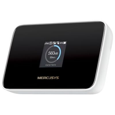 MERCUSYS MT115 Draagbare draadloze wifi-router met simkaart zonder abonnement, 4G LTE 150 Mbps, Wi-Fi 6 AX300, tot 10 apparaten, 2400 mAh batterij, batterijduur tot 10 uur MERCUSYS MT115 Draagbare draadloze wifi-router met simkaart zonder abonnement, 4G LTE 150 Mbps, Wi-Fi 6 AX300, tot 10 apparaten, 2400 mAh batterij, batterijduur tot 10 uur