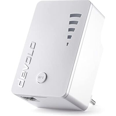 Devolo Wifi-repeater ac, wifi-repeater tot 1.200 Mbit/s, wifi-versterker, 1 x Gigabit Ethernet-poort, wifi access point, wit Devolo Wifi-repeater ac, wifi-repeater tot 1.200 Mbit/s, wifi-versterker, 1 x Gigabit Ethernet-poort, wifi access point, wit