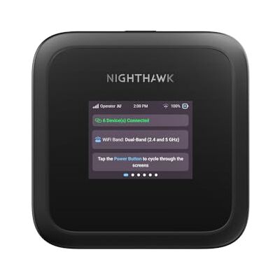 Netgear Nighthawk M3 (MH3150) 5G WiFi 6 mobiele router tot 2,5 Gbit/s, simslot ontgrendeld mobiele hotspot voor persoonlijk of professioneel gebruik MiFi 5G/4G, verbinding tot 32 apparaten Netgear Nighthawk M3 (MH3150) 5G WiFi 6 mobiele router tot 2,5 Gbit/s, simslot ontgrendeld mobiele hotspot voor persoonlijk of professioneel gebruik MiFi 5G/4G, verbinding tot 32 apparaten